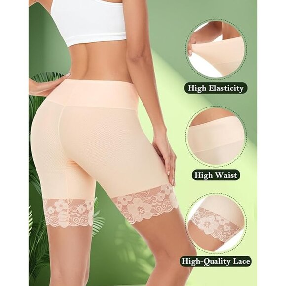 Blueinn Women's Lace trim Slip Shorts in Beige -‎ Size Small - Picture 6 of 6